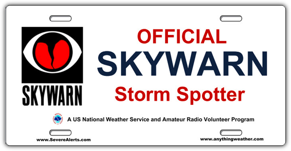 SKYWARN Storm Spotter Vanity License Plate